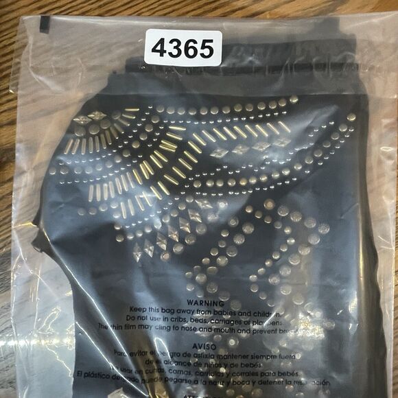 Ecote Shirt Womens Small Black Gold Sheer Embellished Urban Outfitters Cut Out - Picture 10 of 10